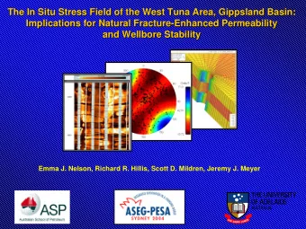 The In Situ  Situ Stress Field of the West Tuna Area,  Stress Field of the West Tuna Area,