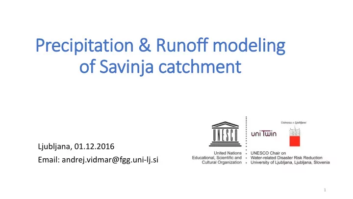 of savinja catchment