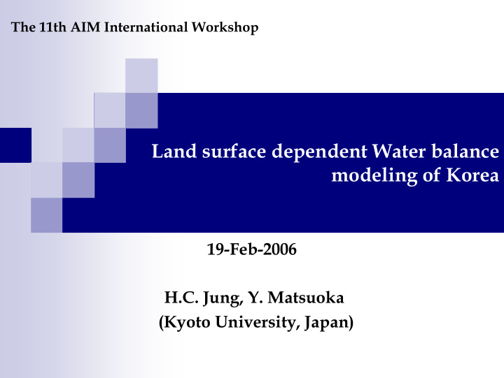 land surface dependent water balance modeling of korea