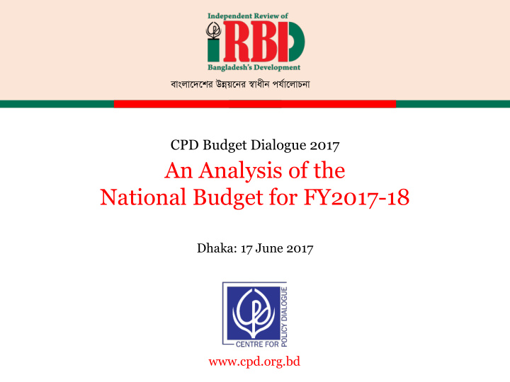 national budget for fy2017 18