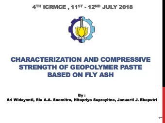 CHARACTERIZATION A  AND COMPRESSIVE  STRENGTH O  OF GEOPOLYMER P  PASTE  BASED ON FLY ASH  By  By :