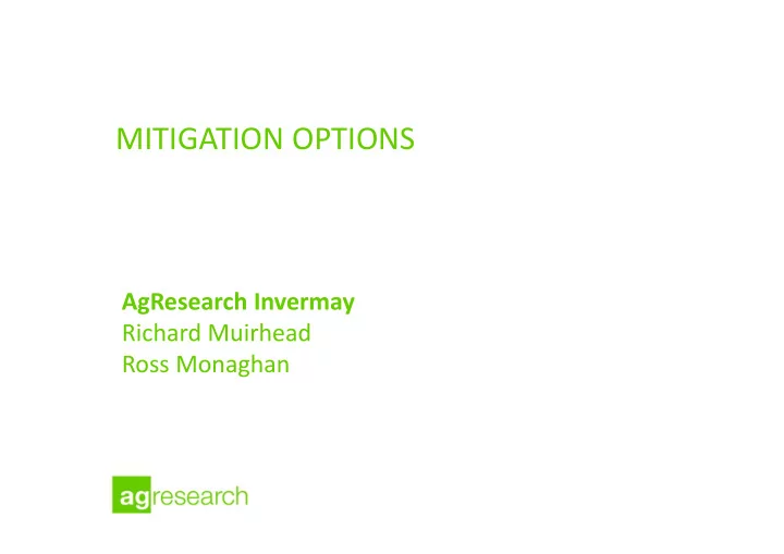 mitigation options
