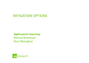MITIGATION OPTIONS AgResearch Invermay Richard Muirhead Ross Monaghan  MITIGATIONS Source +