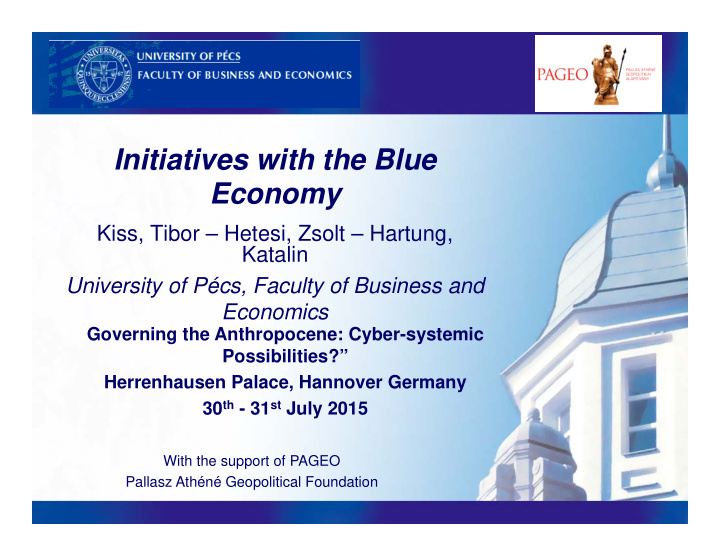 initiatives with the blue economy