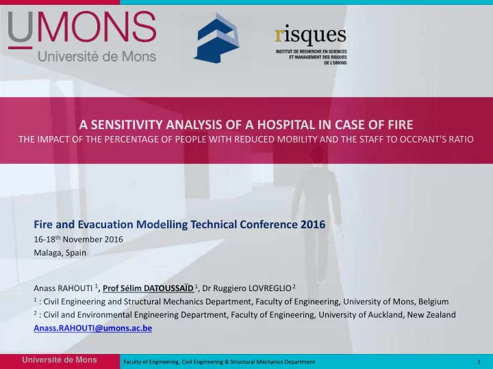 a sensitivity analysis of a hospital in case of fire