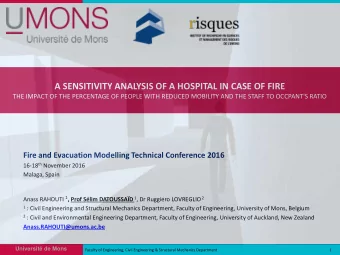 A SENSITIVITY ANALYSIS OF A HOSPITAL IN CASE OF FIRE  THE IMPACT OF THE PERCENTAGE OF PEOPLE WITH