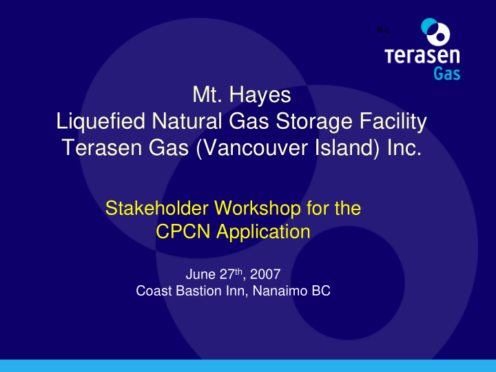 mt hayes liquefied natural gas storage facility terasen