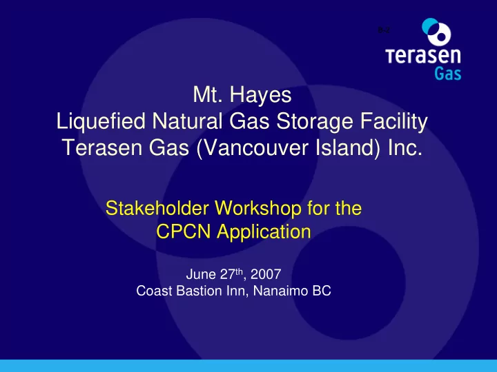 mt hayes liquefied natural gas storage facility terasen