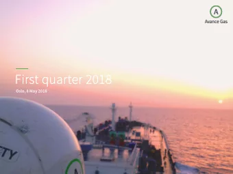 First q  quart  rter 2018  er 2018  Oslo, 8 May 2018  Discla  isclaim  imer  This presentation