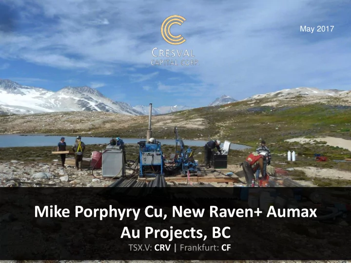 mike porphyry cu new raven aumax