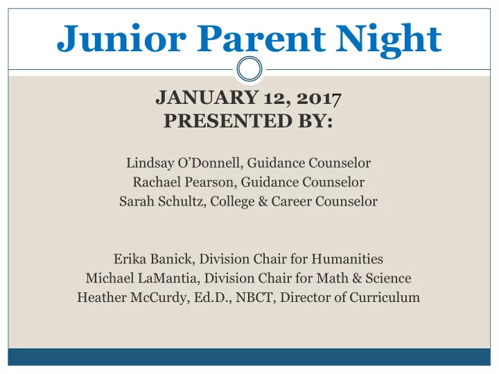 junior parent night