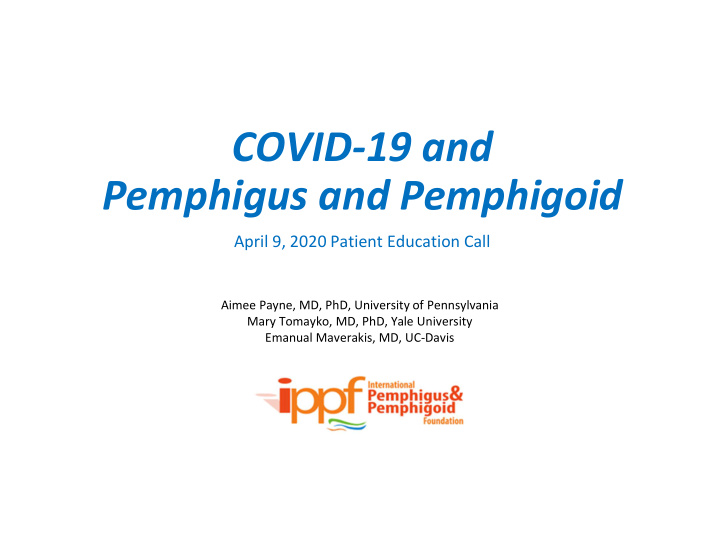 covid 19 and pemphigus and pemphigoid
