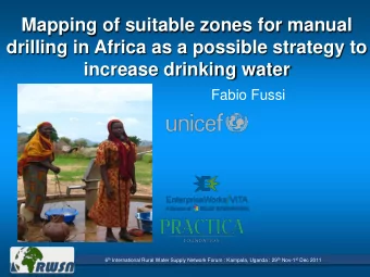 increase drinking water  Fabio Fussi 6 th International Rural Water Supply Network Forum : Kampala,