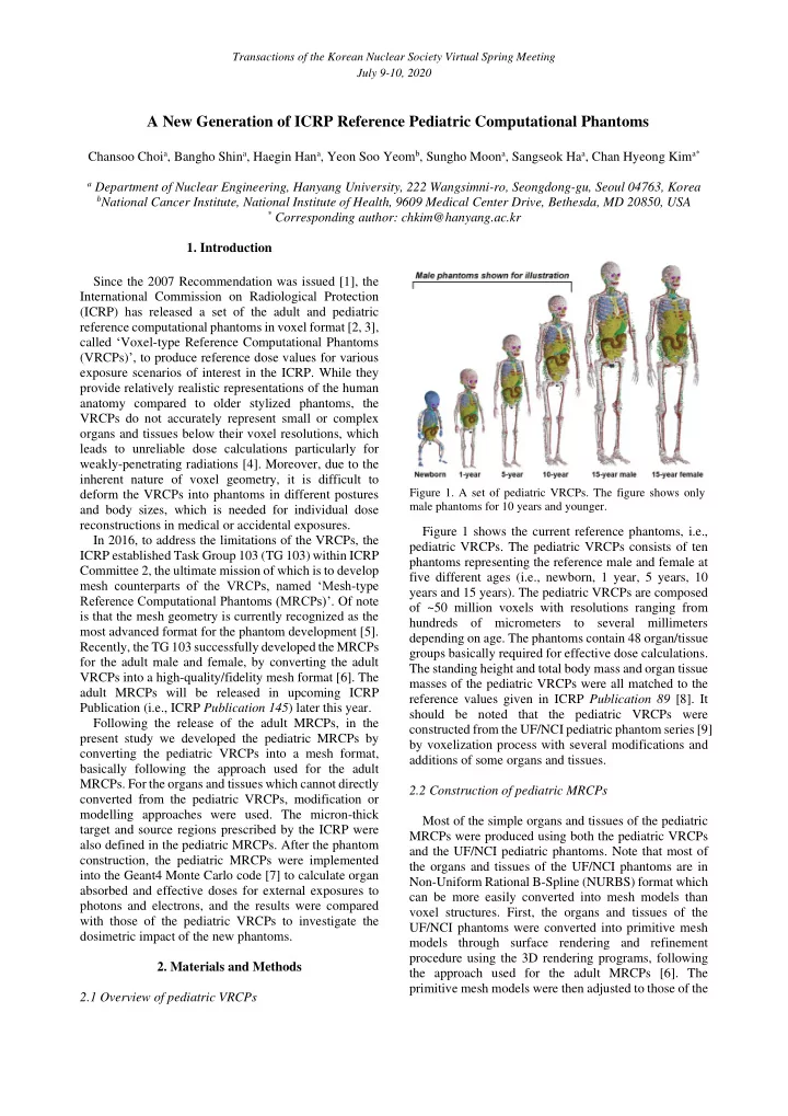 a new generation of icrp reference pediatric