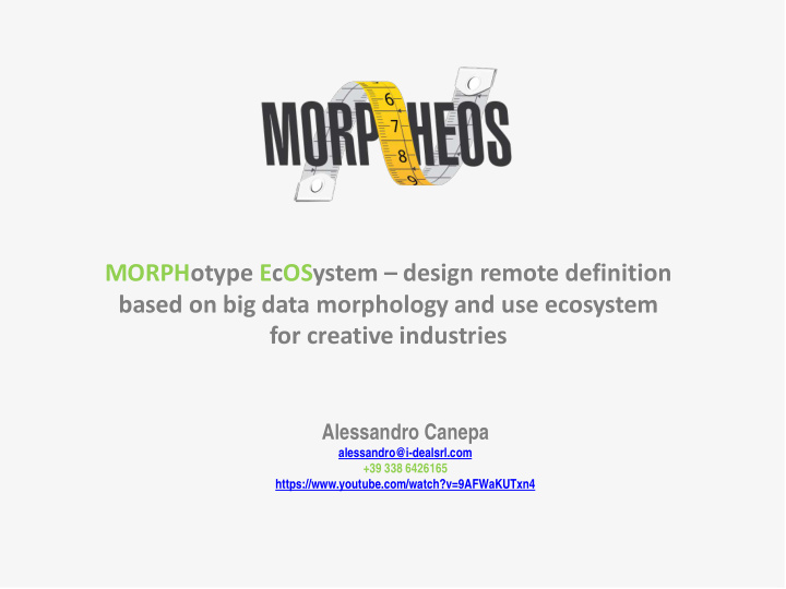 morphotype ecosystem design remote definition based on