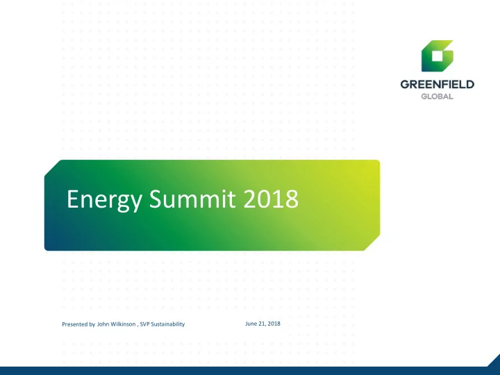 energy summit 2018