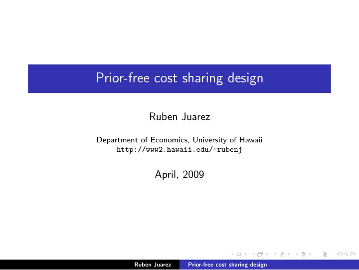 prior free cost sharing design