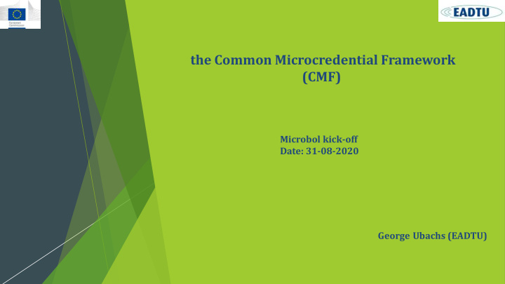 the common microcredential framework cmf