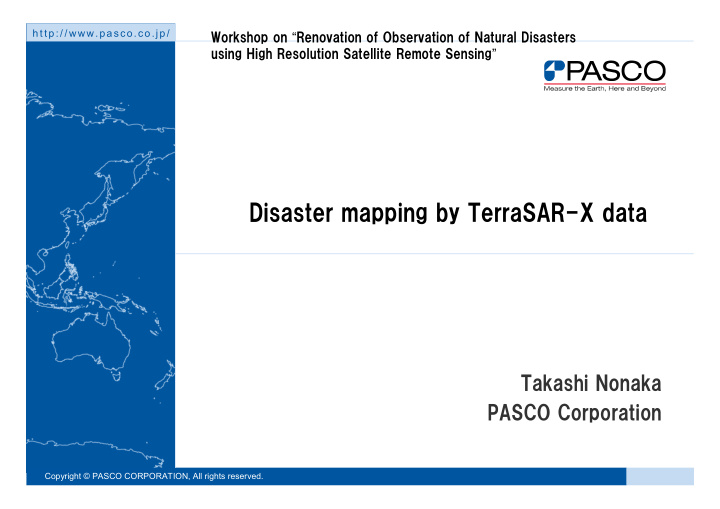 disaster mapping by terrasar x data