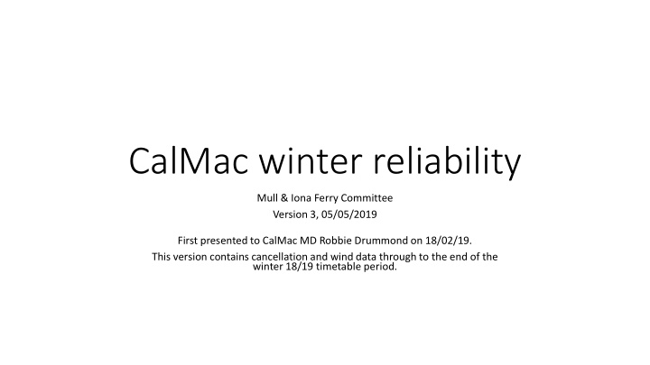 calmac winter reliability
