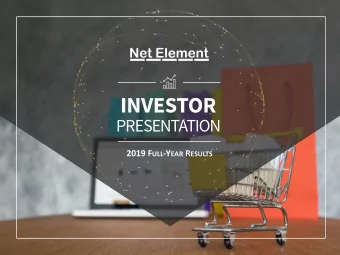INVESTOR  PRESENTATION 2019 F ULL -Y EAR R ESULTS SAFE HARBOR STATEMENT  Net Element, Inc. is