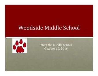 Woodside Middle School  The image cannot be displayed. Your computer may not have enough memory to