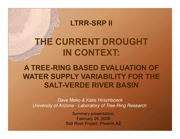 the current drought the current drought in context
