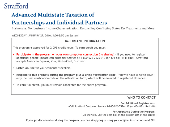 advanced multistate taxation of