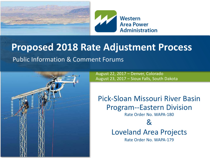 proposed 2018 rate adjustment process