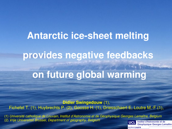 antarctic ice sheet melting provides negative feedbacks