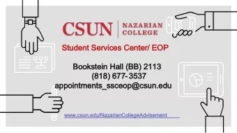 Student Services Center/ EOP  Student Services Center/ EOP  Bookstein Hall (BB) 2113  Bookstein