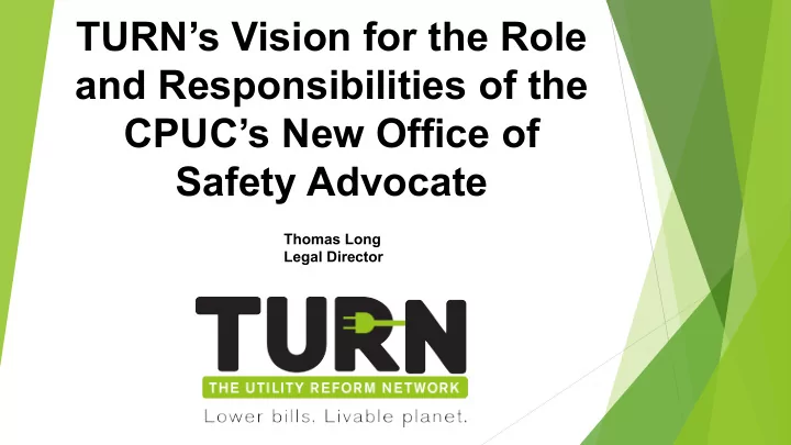 turn s vision for the role and responsibilities of the