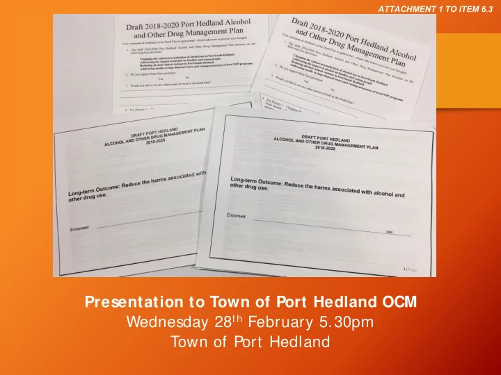 presentation to town of port hedland ocm