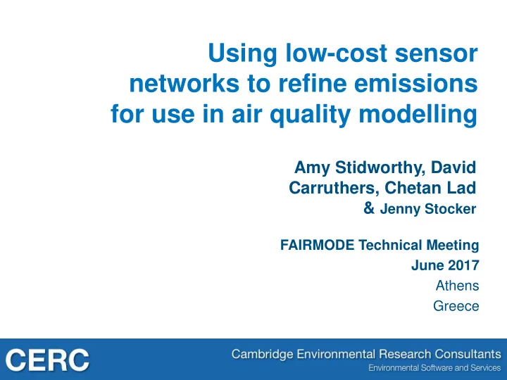 networks to refine emissions