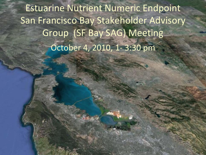 estuarine nutrient numeric endpoint san francisco bay