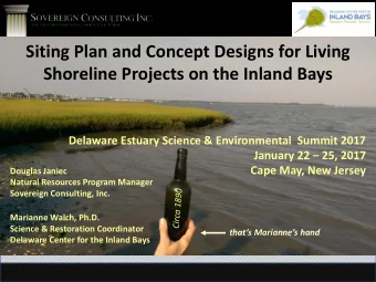 Siting Plan and Concept Designs for Living  Shoreline Projects on the Inland Bays  Delaware Estuary