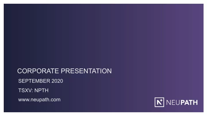 corporate presentation