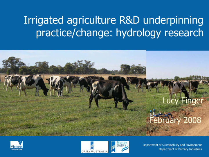 irrigated agriculture r d underpinning practice change