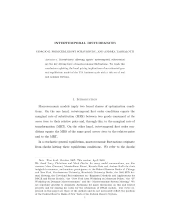 INTERTEMPORAL DISTURBANCES  GIORGIO E. PRIMICERI, ERNST SCHAUMBURG, AND ANDREA TAMBALOTTI Abstract.