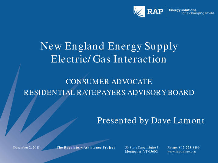 new england energy supply electric gas interaction