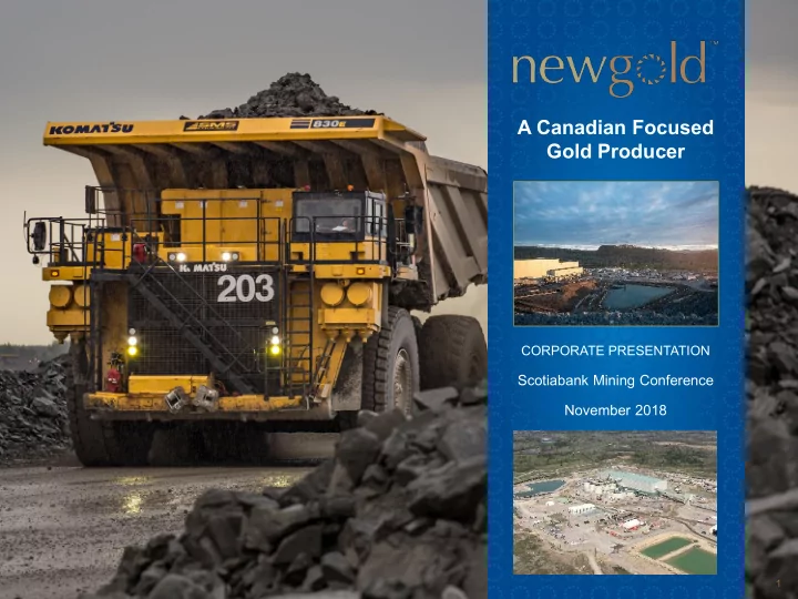a canadian focused gold producer