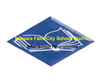 Niagara Falls City School District  After-School Programming  NFCSD List of After-School Programs