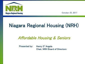 Niag  Ni  agar  ara  a Re  Regi  gion  onal  al Hou  Housi  sing  g (N  (NRH  RH)  Aff  ffor  ordab