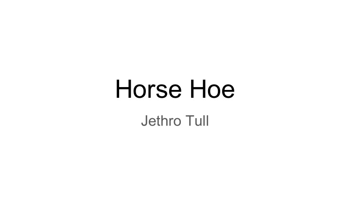 horse hoe
