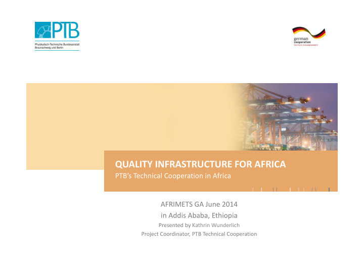 quality infrastructure for africa