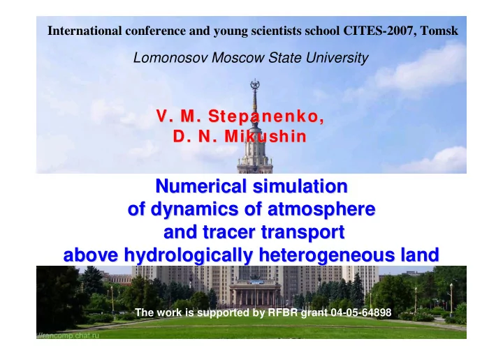 numerical simulation numerical simulation of dynamics of
