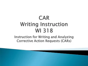 Correc  recti  tive  ve Action  n Requests  uests (CARs)  s)  Major  r nonconform  conformity: