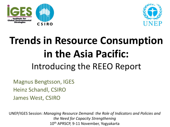 trends in resource consumption in the asia pacific