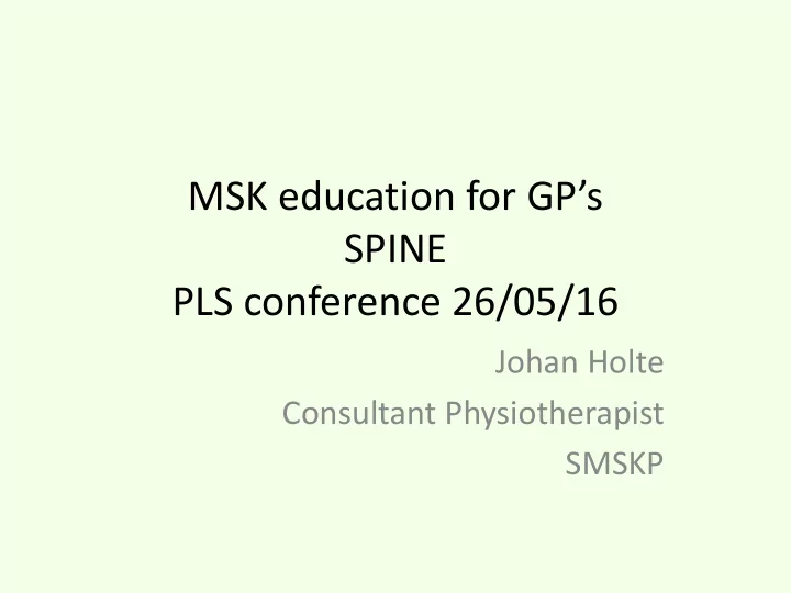 pls conference 26 05 16