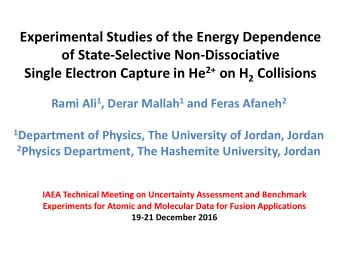 Rami Ali 1 , Derar Mallah 1 and Feras Afaneh 2 1 Department of Physics, The University of Jordan,